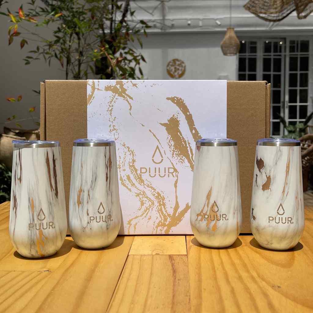 Pack de 4 Vasos Térmicos Gold Marble 160 ml