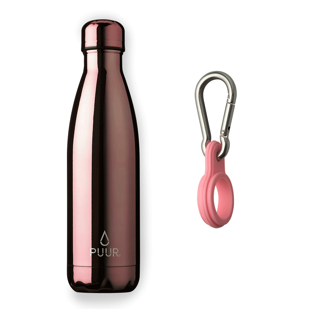 Puur Set Bottle Rose Gold 500 ml + Hook Black