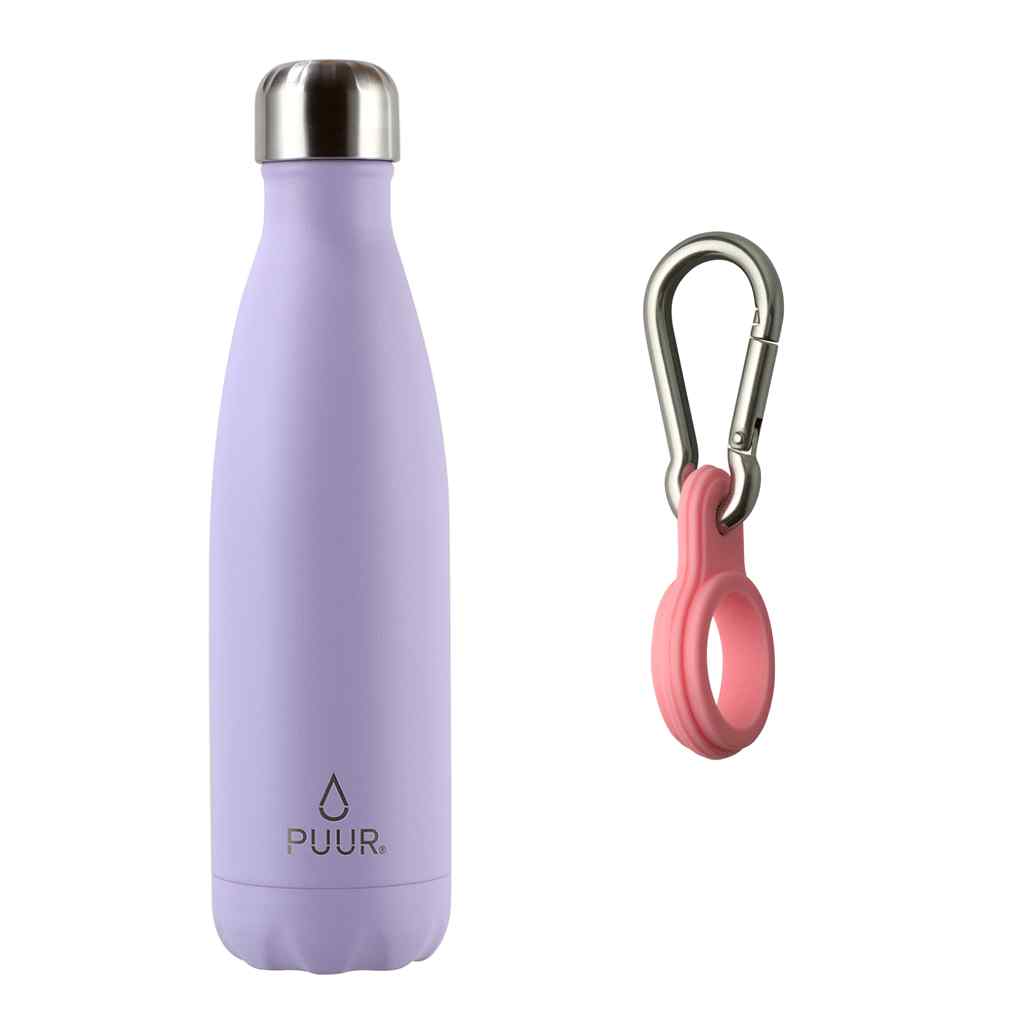 Pack Botella Térmica Puur Bottle Lila + Hook Pink