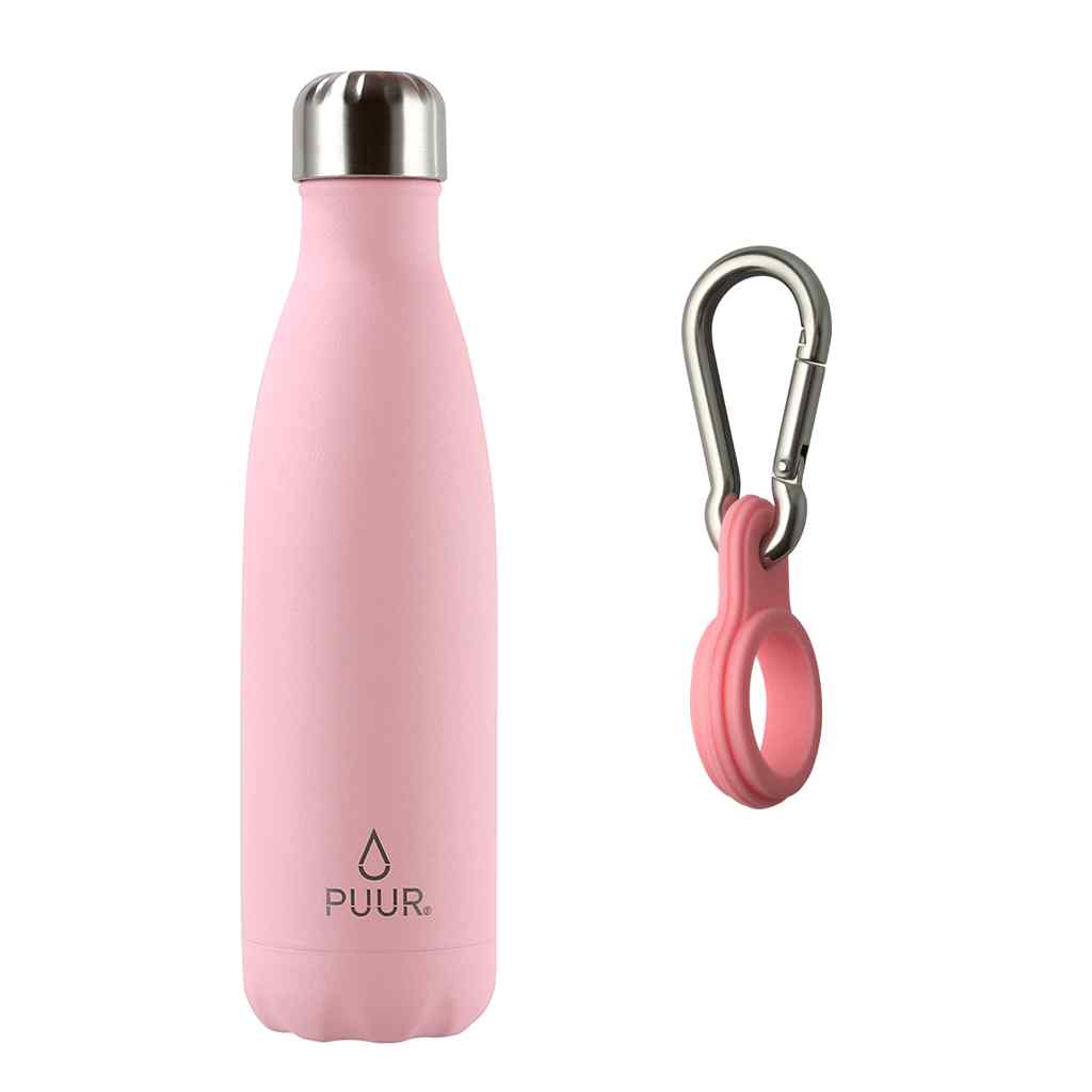 Pack Botella Térmica Puur Bottle Pink + Hook Pink