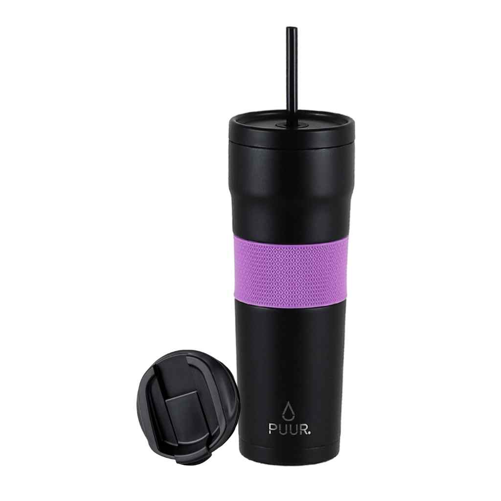 Mug Térmico Puur Onyx Lila 680 ml + Tapa Antiderrame