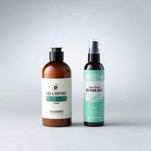 Básicos Anticaída: Shampoo Anticaída + Agua de Romero