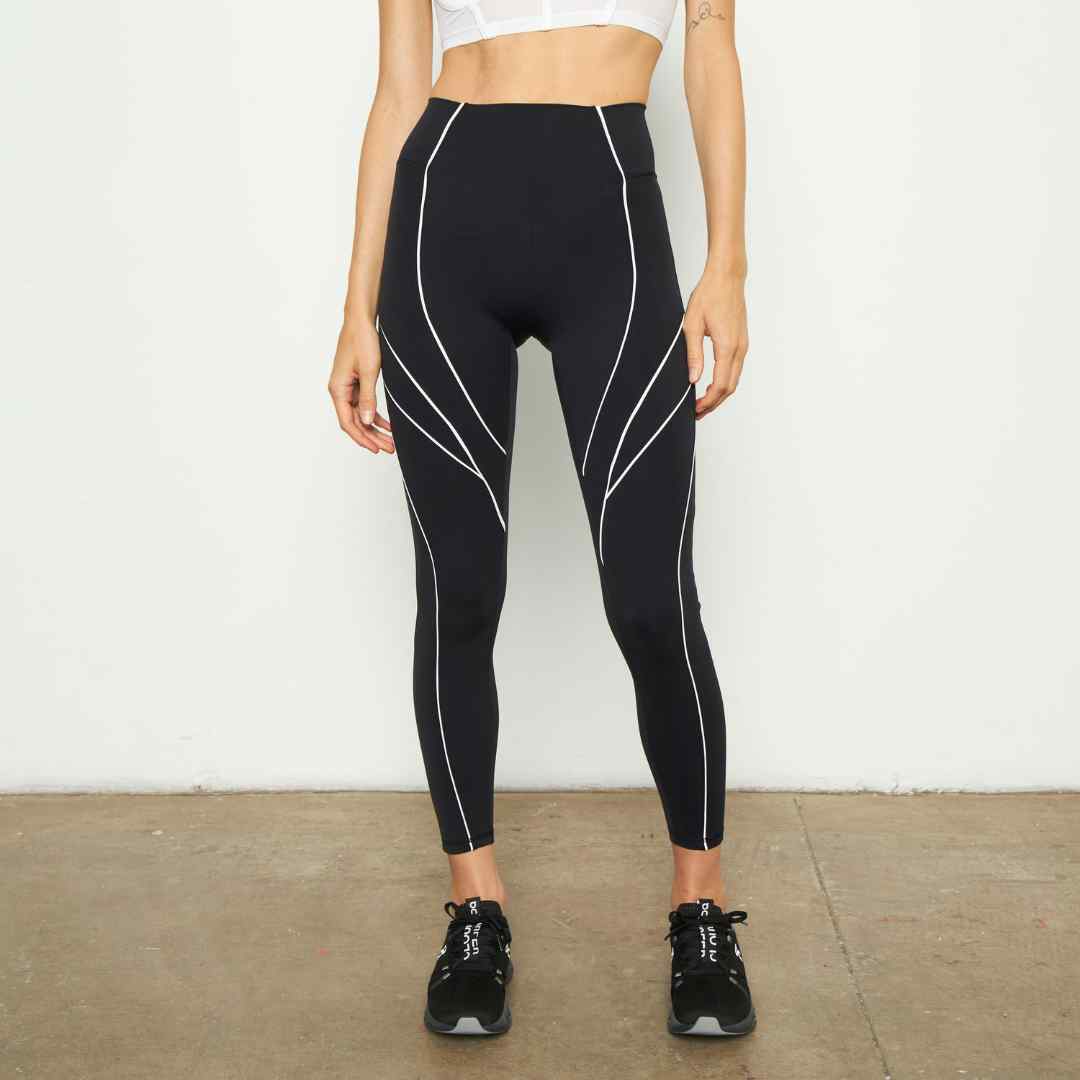 7/8 Leggings Tiro Alto Contrast Negro Blanco XS