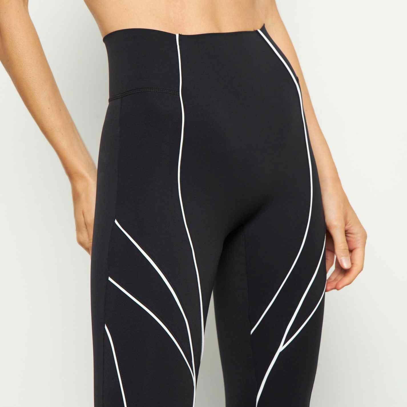 7/8 Leggings Tiro Alto Contrast Negro Blanco XS