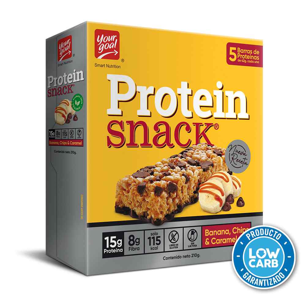 PROTEIN SNACK BANANA CHIPS & CARAMEL - DISPLAY 5 UNIDADES