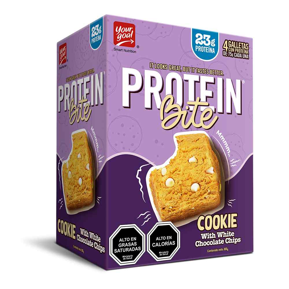 PROTEIN BITE COOKIE  WITH WHITE CHOCOLATE CHIPS - DISPLAY 4 UNIDADES