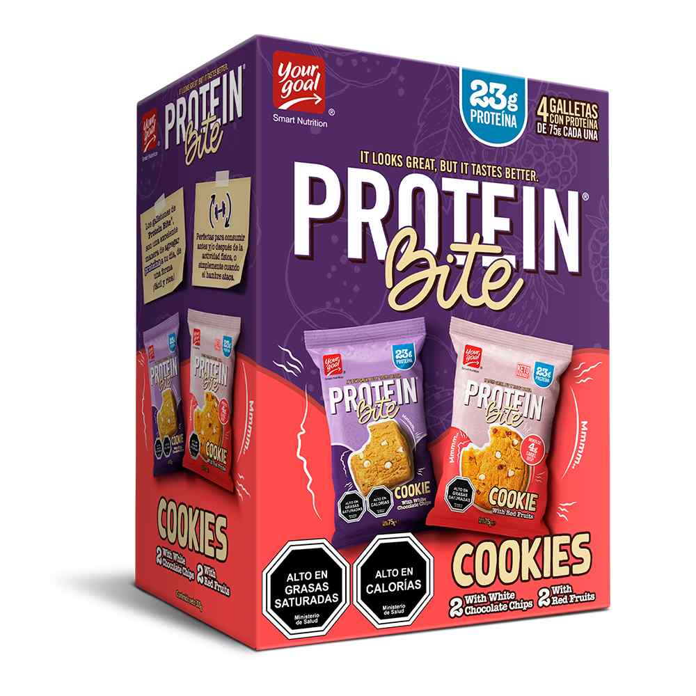 PROTEIN BITE VARIETY BOX COOKIES - DISPLAY 4 UNIDADES